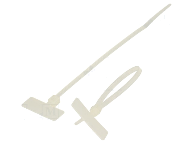 Kabelbinder; met schrijfveld; L: 110mm; W: 2,5mm; polyamide; 80N Kabelbinder; met schrijfveld; L: 110mm; W: 2,5mm; polyamide; 80N